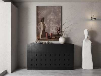 侘寂玄关柜3D模型下载